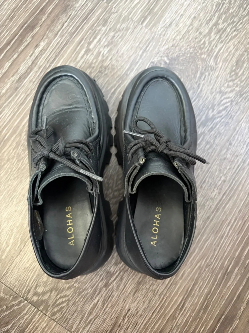 Alohas Black Platform Loafers Size 6